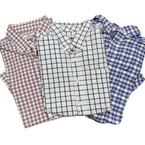 Bundle of 3 Men's Button‎ Up Shirts Southern Proper, Nautica, Croft Size Medium